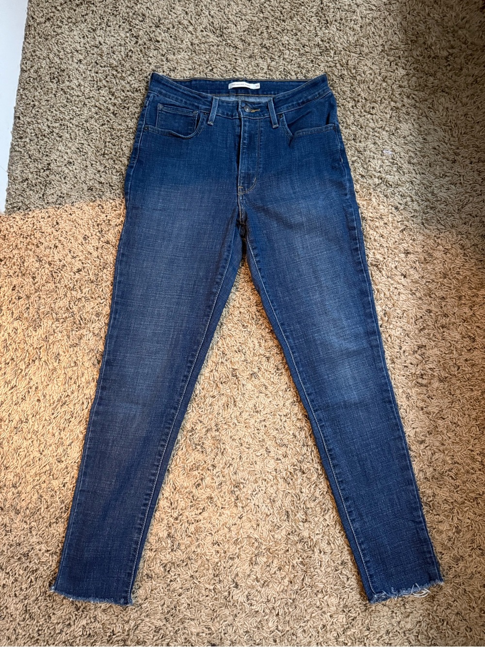 Levi's Indigo Skinny Jeans with Raw Hem